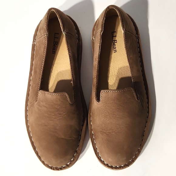 NEW!! L.L. Bean Classic Casual Leather Toasted Coconut Slip On Shoes Size 6 M(B) - Picture 6 of 10